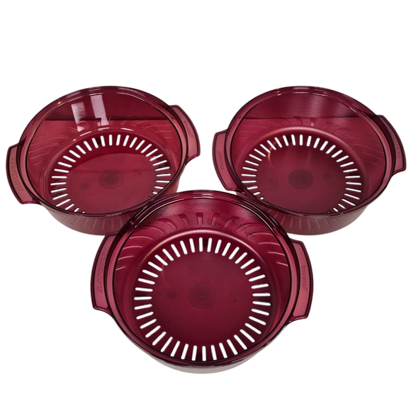 Vintage 19 Pieces Tupperware Microwave Cranberry Steamer Stack Baker's Set +MORE - Picture 12 of 16